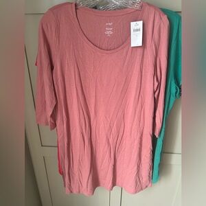 NWOT J.Jill Scoop Neck Ballet 3/4 Sleeve Tunic SZ M.  Never worn.